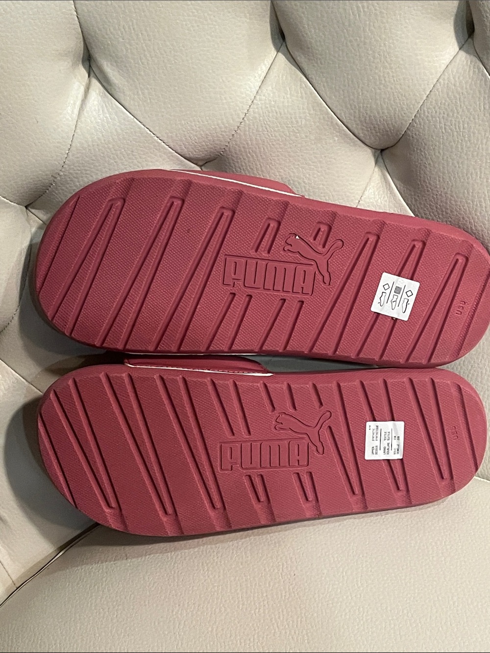 Puma Women's Rose Gold Logo Slide Sandals - Picture 9 of 10
